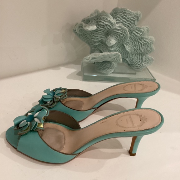 Emilio Pucci low heel floral slides GORGEOUS 37 6.5 - Picture 6 of 14